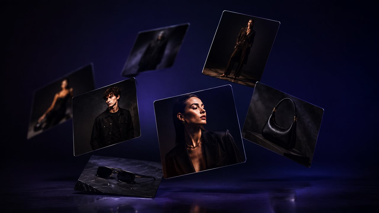 AI-generated fashion studio shots